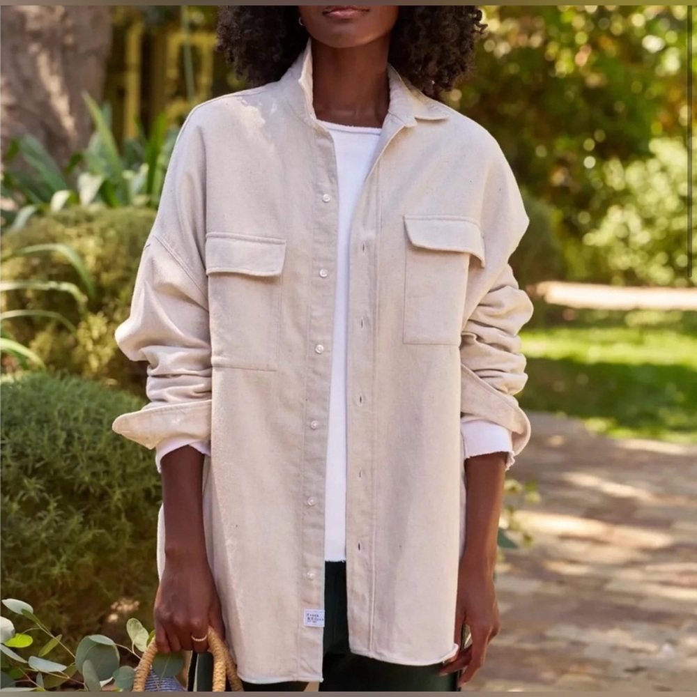 Frank & Eileen Mcloghlin Oversized Italian Brushed Canvas Shirt XS/S
